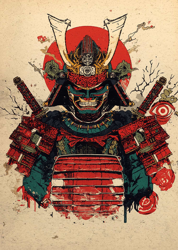 Stylized Samurai Warrior Illustration