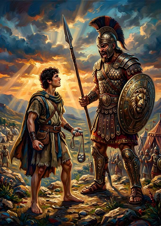 David and Goliath Biblical Confrontation