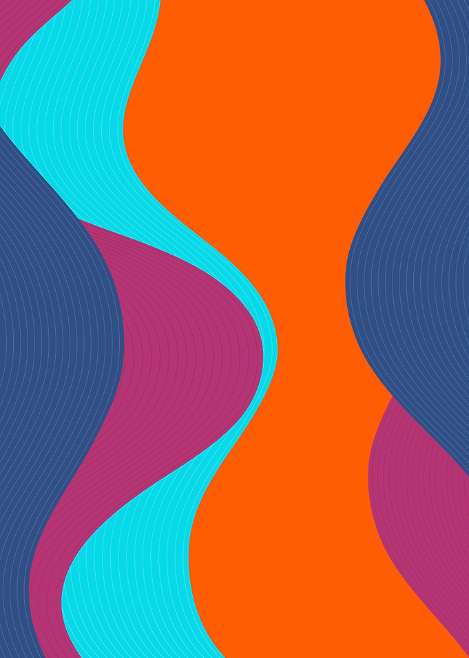 Abstract Colorful Wavy Lines Pattern