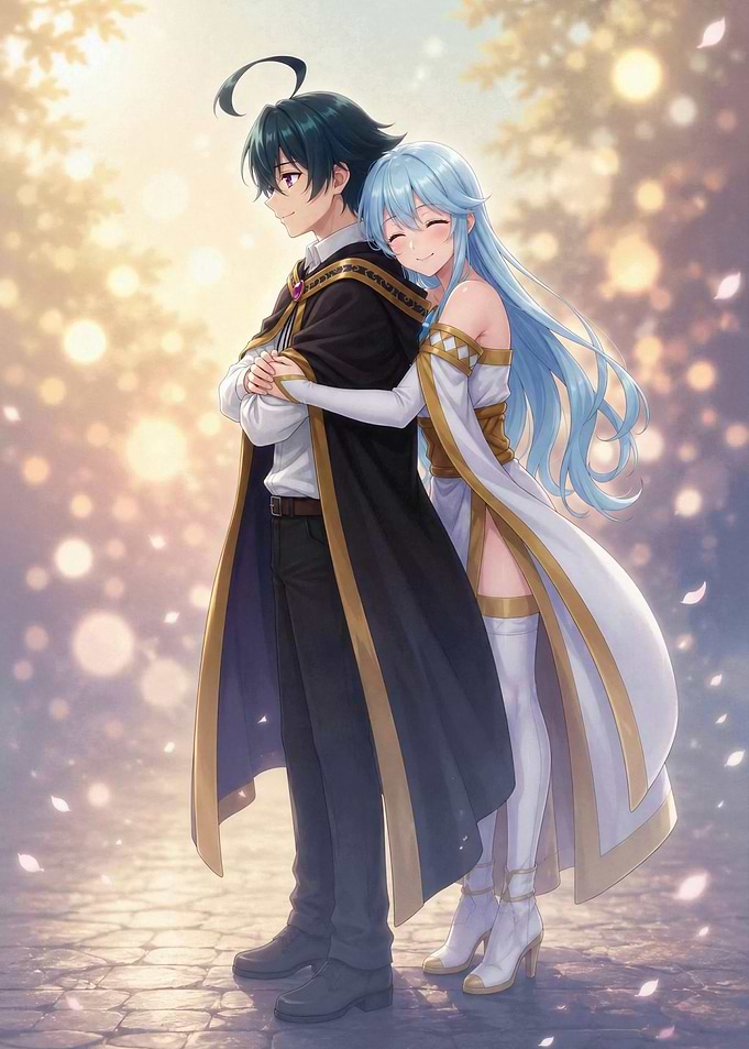 Will And Elfaria Embracing in Soft Light