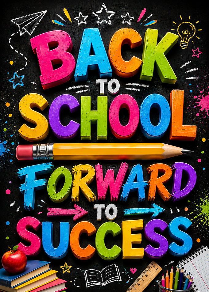 Back to School Forward to Success | Colorful Motivational Classroom Wall Art