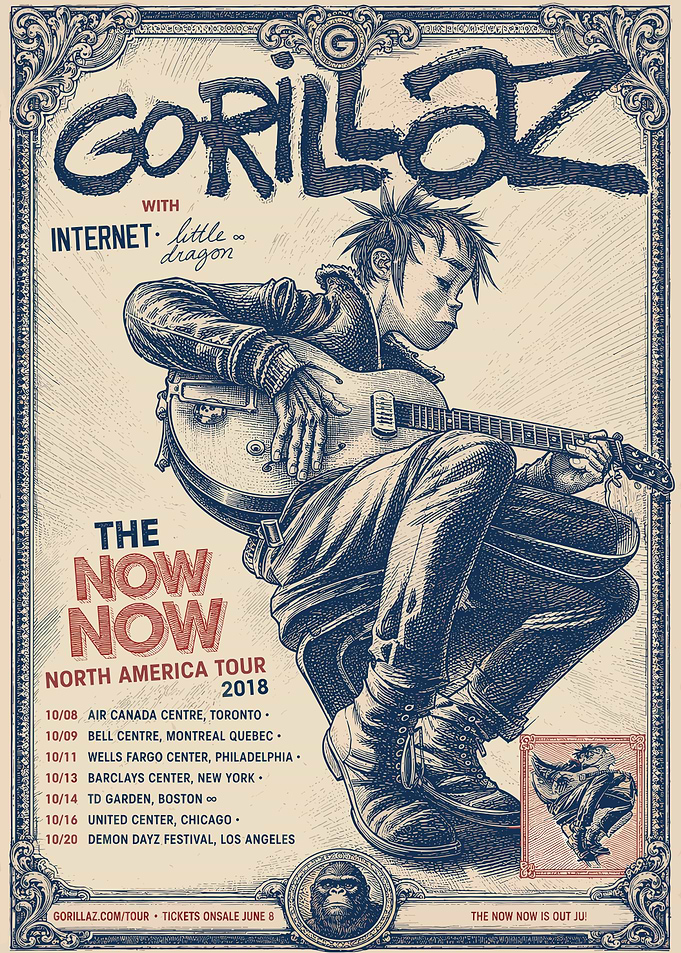 Gorillaz The Now Now Tour Poster