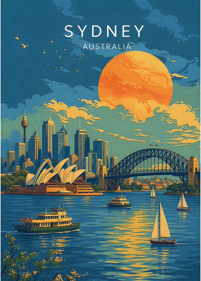 Sydney Australia Travel Poster