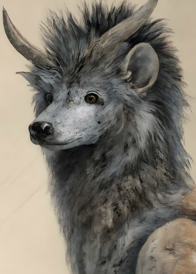 Portrait of a Horned Mythical Creature