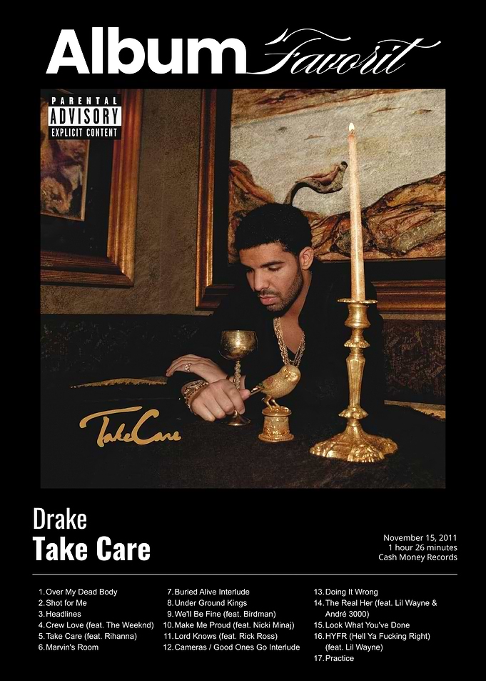 Drake Take Care Album Poster