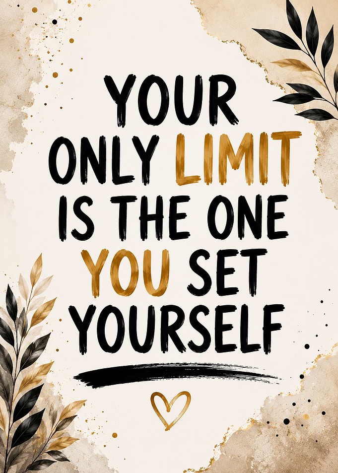 Your Only Limit Is the One You Set Yourself | Motivational Wall Art