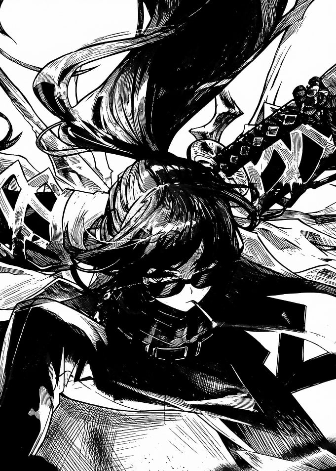 Black and White Anime Swordswoman