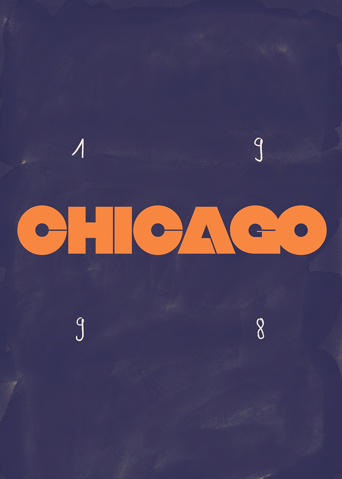 Chicago 1998 Retro Typography Poster