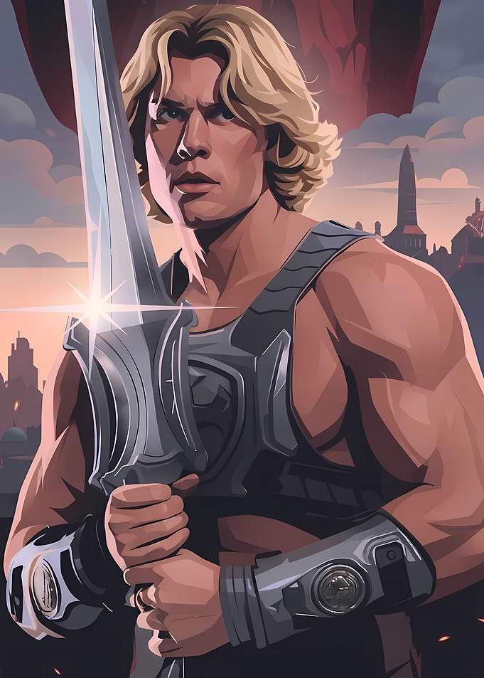 He-Man Holding Power Sword