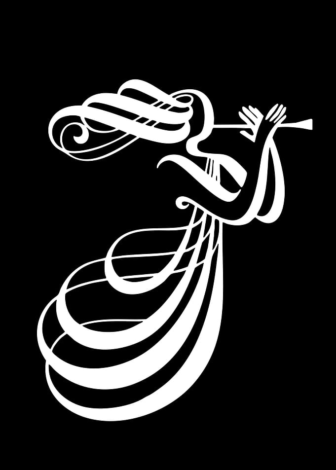 Minimalist Flute Player Silhouette
