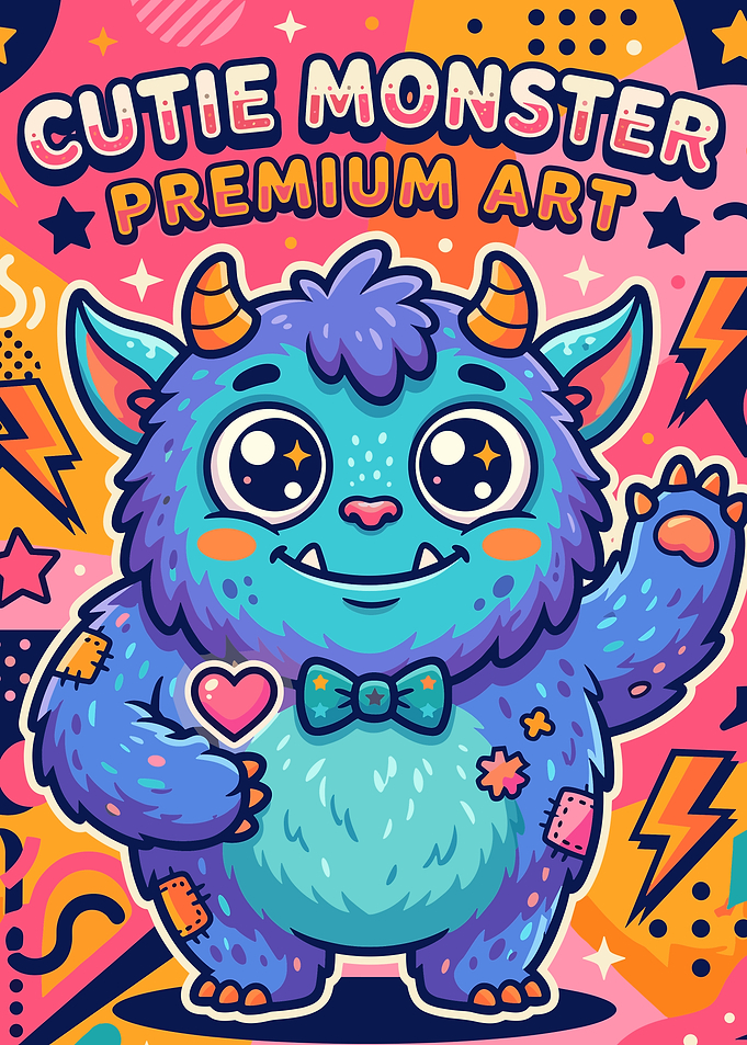 Cute Monster Premium Art Poster