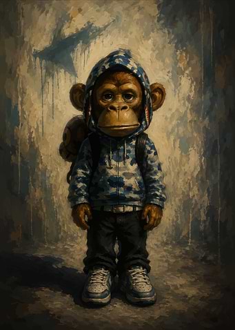 Bape Style Camo Monkey Character