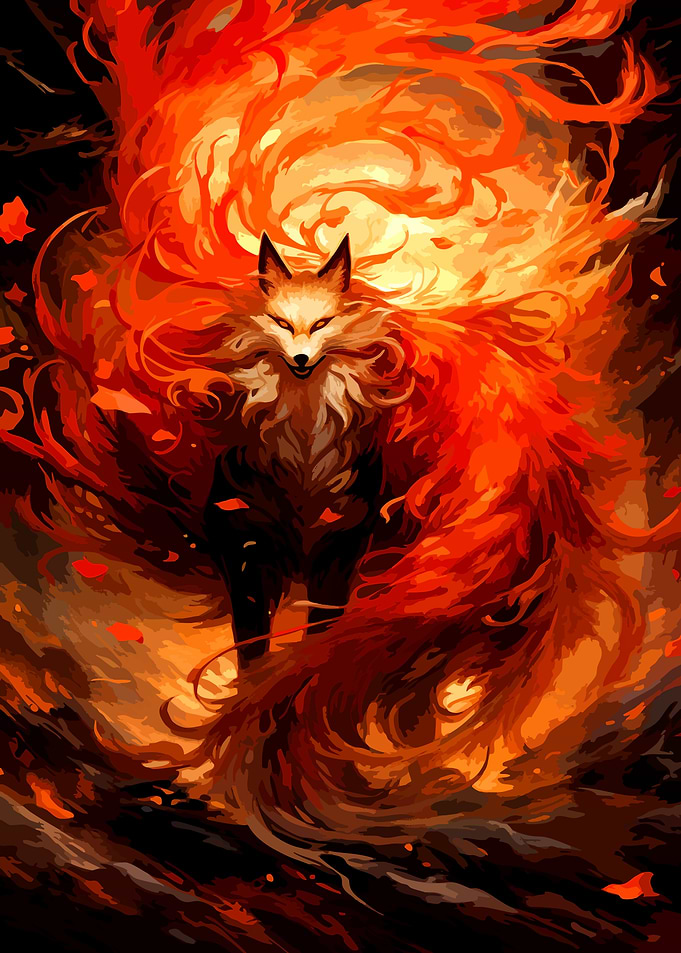 Fiery Nine-Tailed Fox Spirit