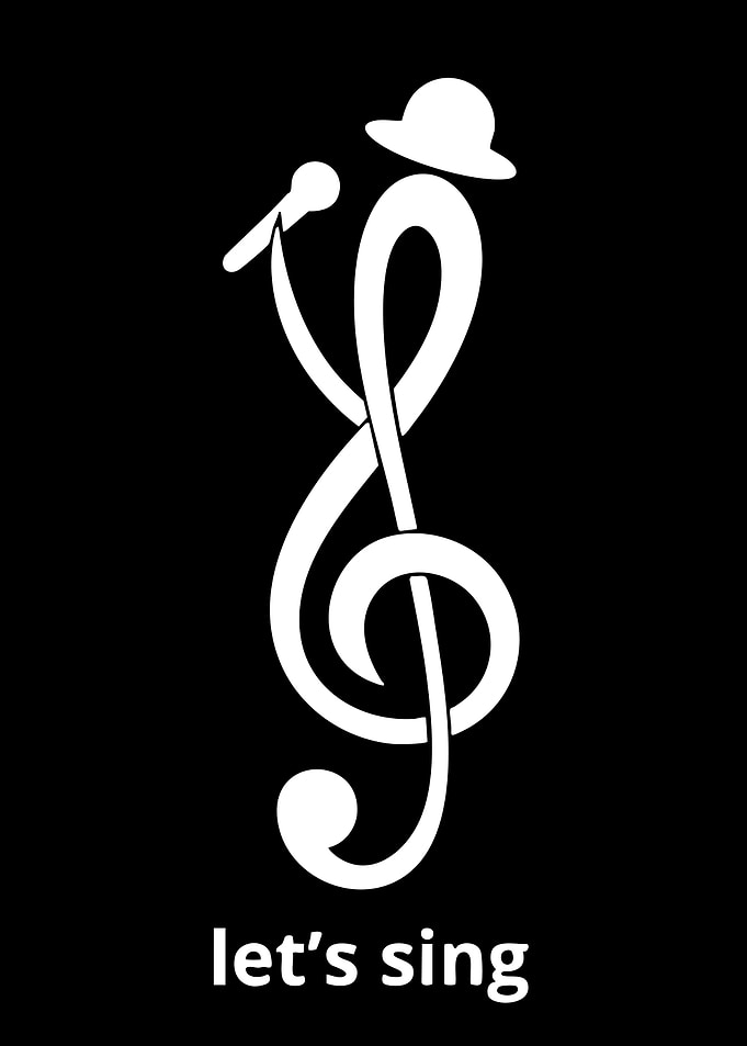 Let's Sing Treble Clef Singer Logo