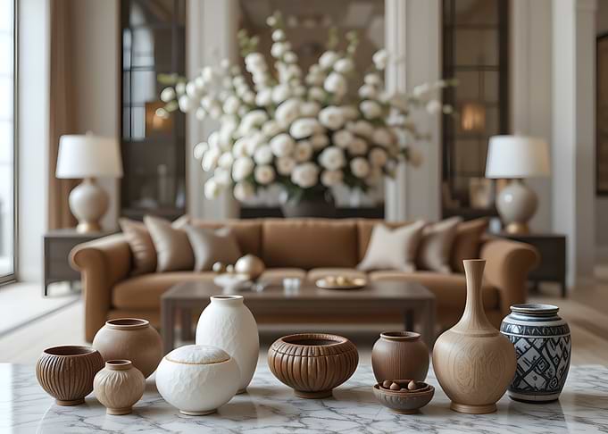 Collection of Decorative Ceramic Vases