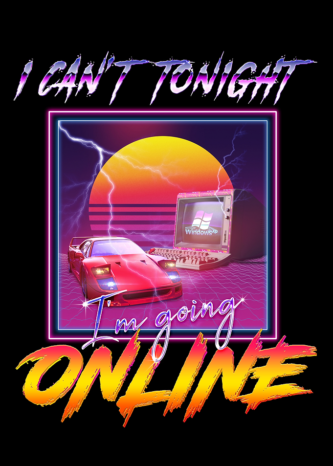 Going Online - Retro Synthwave Online Gaming Graphic