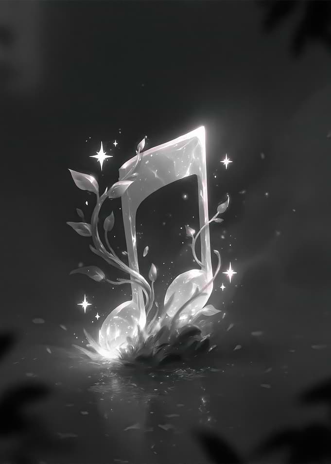 Glowing Ethereal Musical Note
