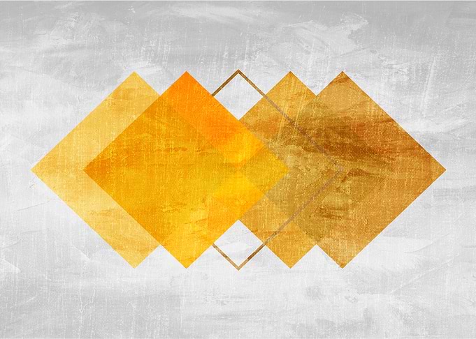 Abstract Geometric Gold and Grey Art