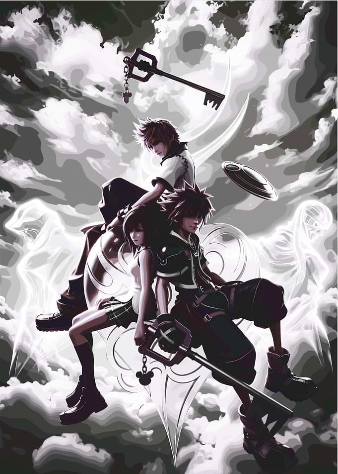 Kingdom Hearts Sora and Xion Artwork