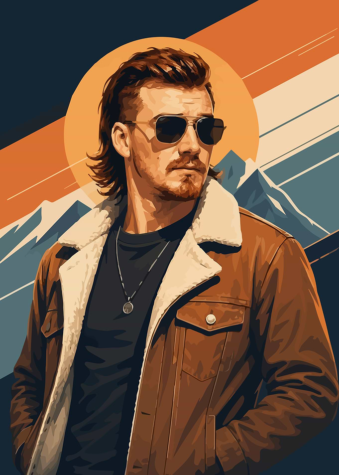 Morgan Wallen Retro Cowboy Portrait