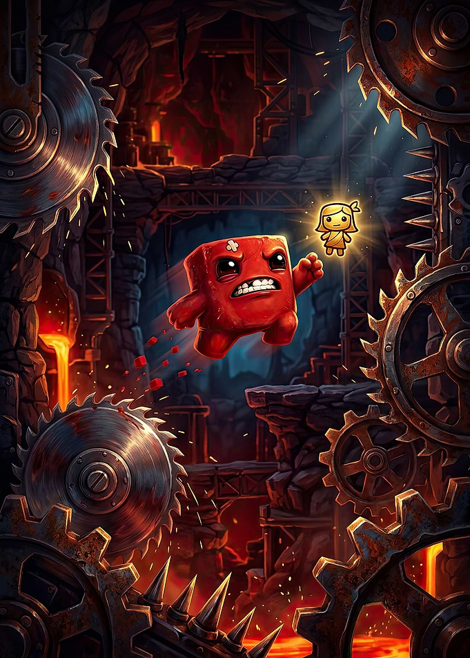Super Meat Boy Action Scene