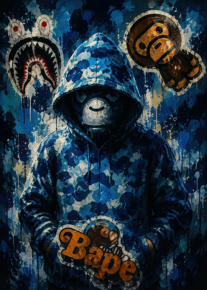 Bape Camo Monkey Streetwear Art