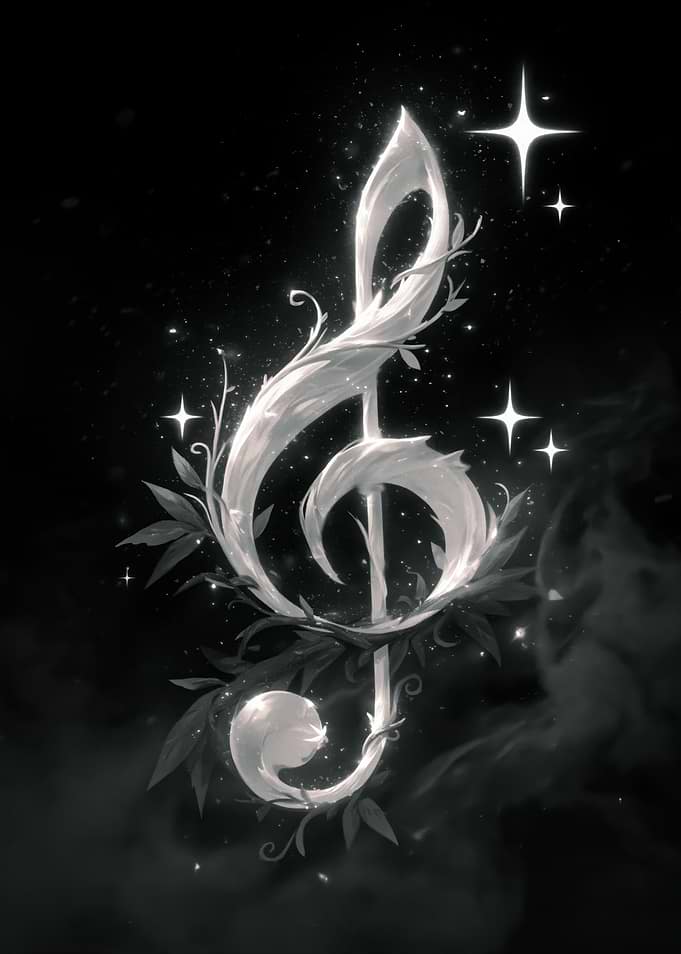 Ethereal Glowing Treble Clef