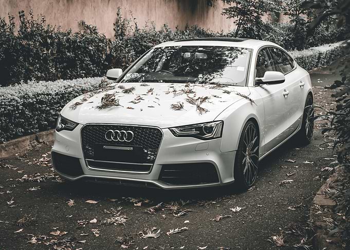 White Audi A5 parked outdoors