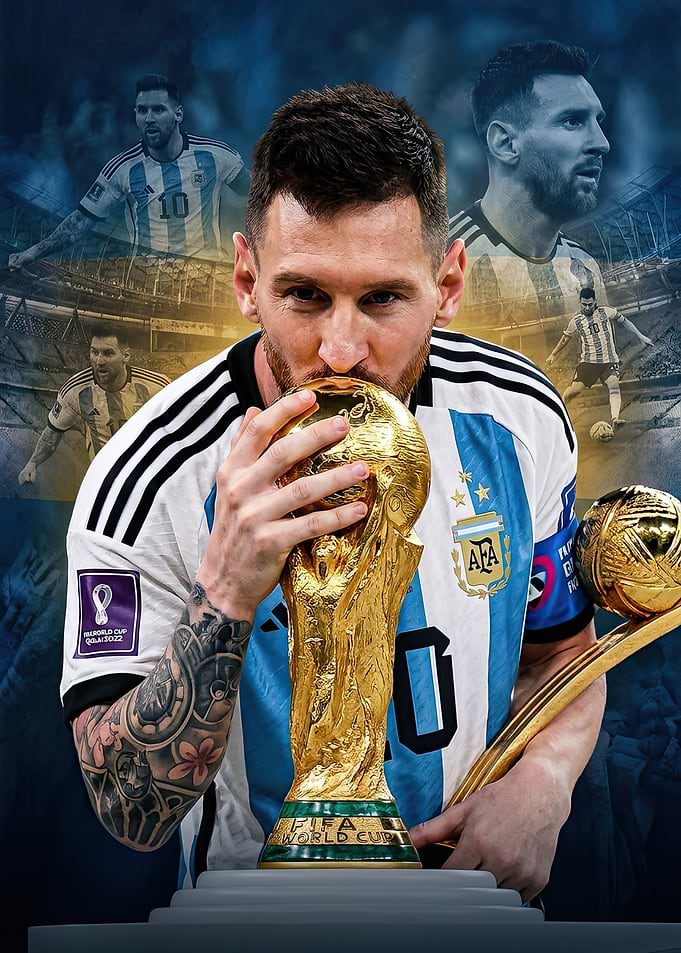 Lionel Messi World Cup Victory Poster