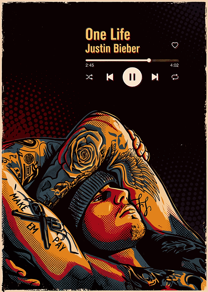 Justin Bieber Pop Art Music Poster