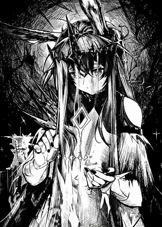 Dark Fantasy Anime Bunny Girl Illustration