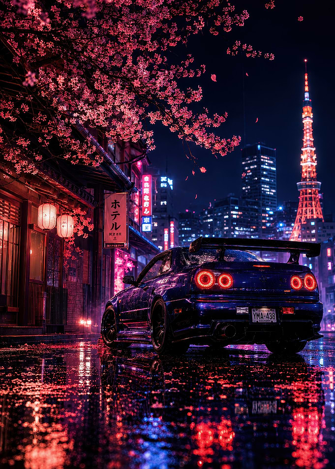 Nissan Skyline GT-R in Tokyo Night