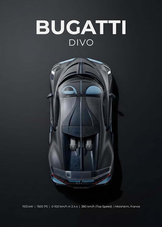 Bugatti Divo Top View Poster