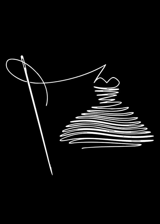Minimalist Needle and Dress Line Art