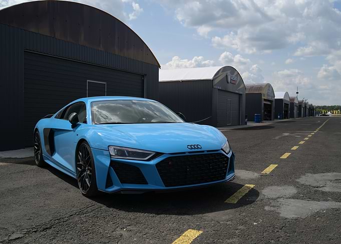 Light Blue Audi R8 Supercar