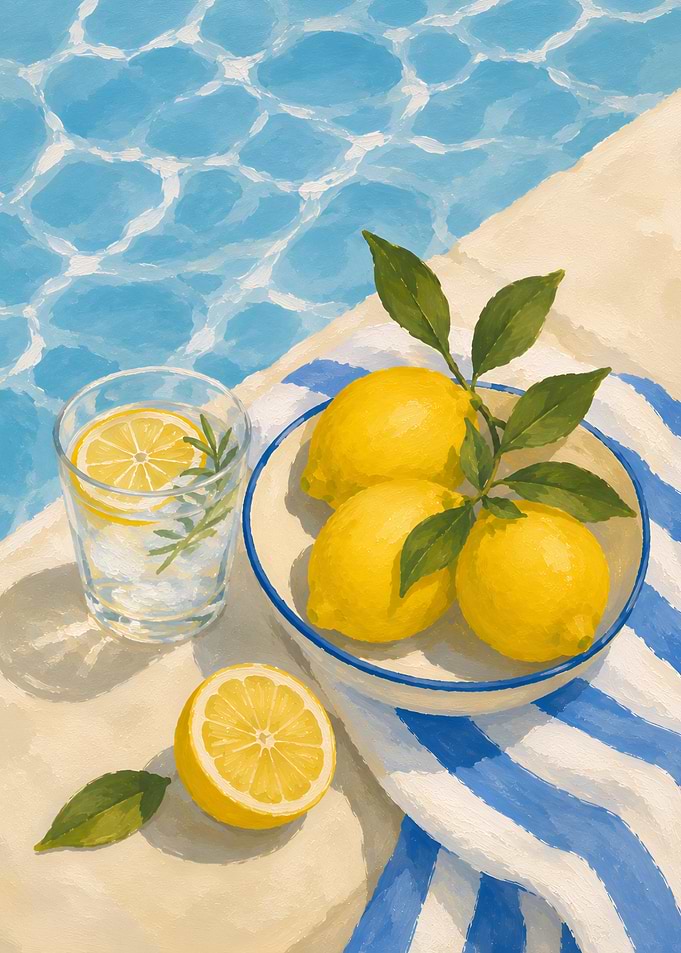 Summer Lemons by the Pool