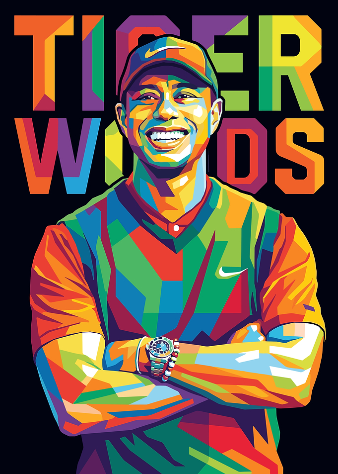 Tiger Woods Pop Art Portrait