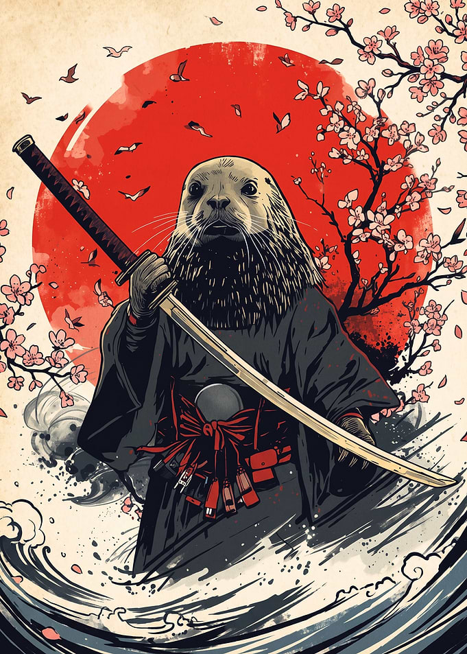 Samurai Seal Warrior with Katana