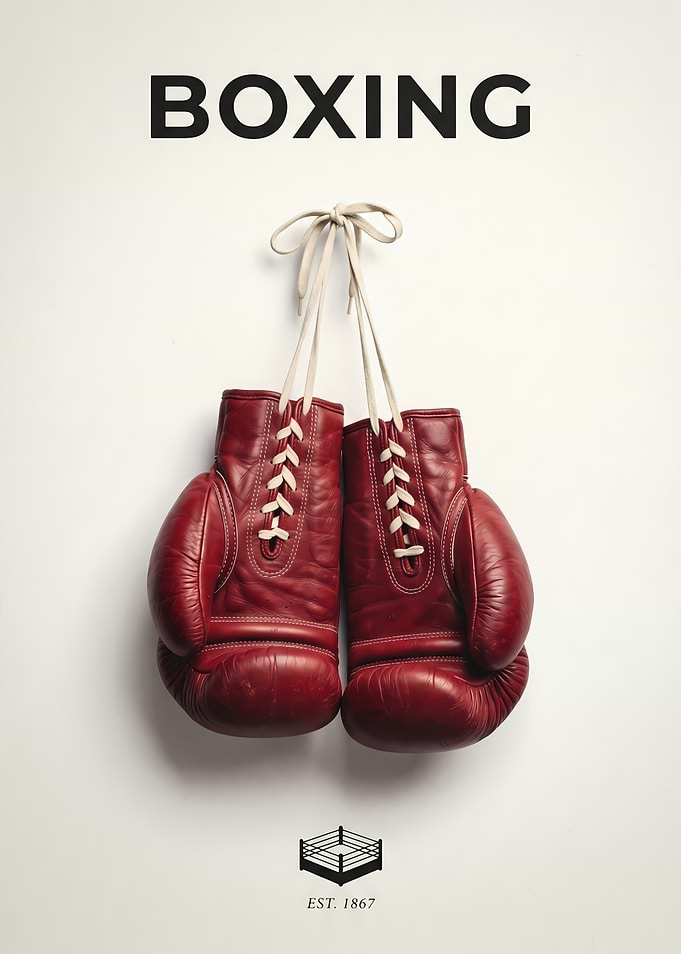 Vintage Style Boxing Gloves Poster