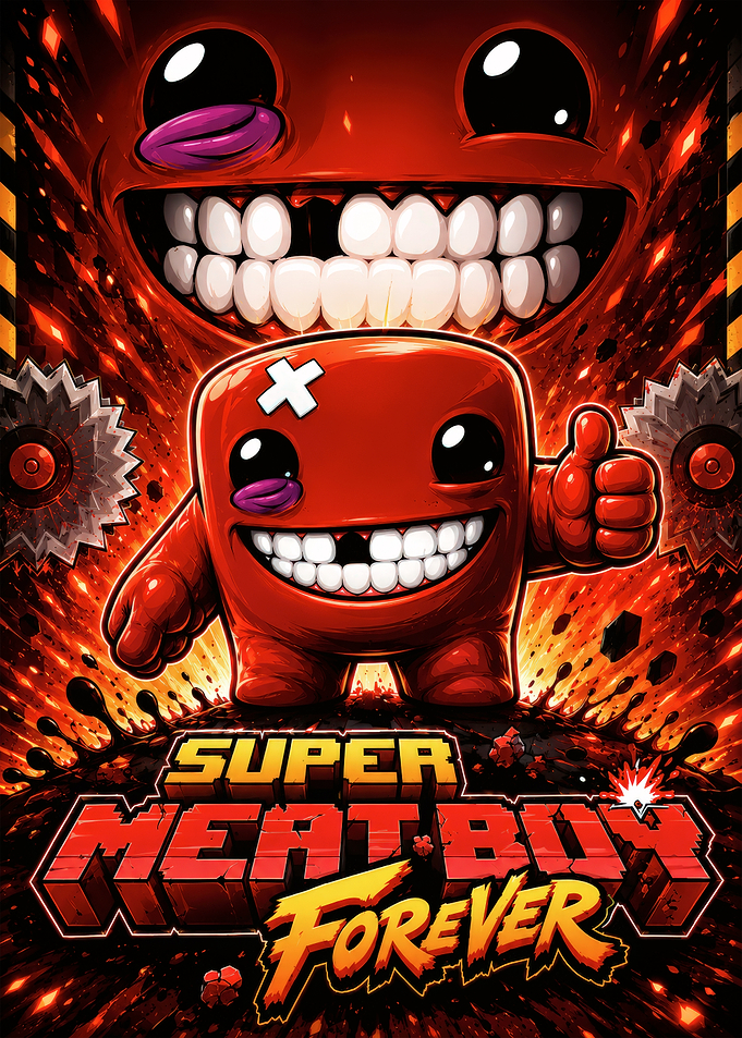 Super Meat Boy Forever Game Poster