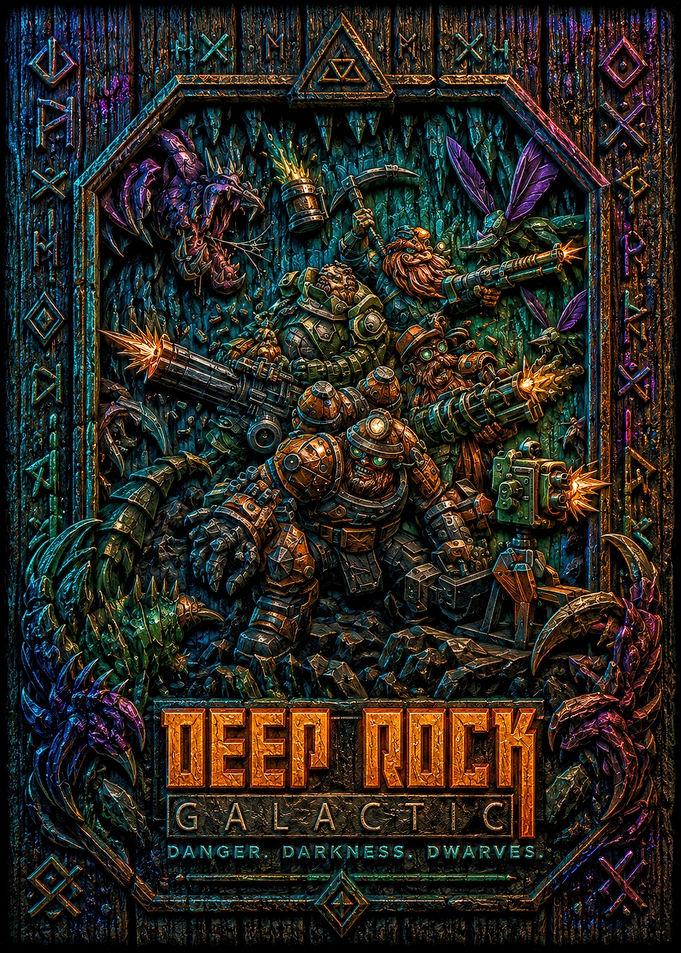 Deep Rock Galactic Dwarven Combat Poster