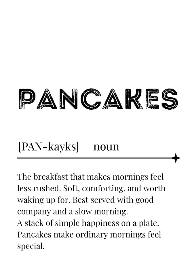 Pancakes Definition Wall Art