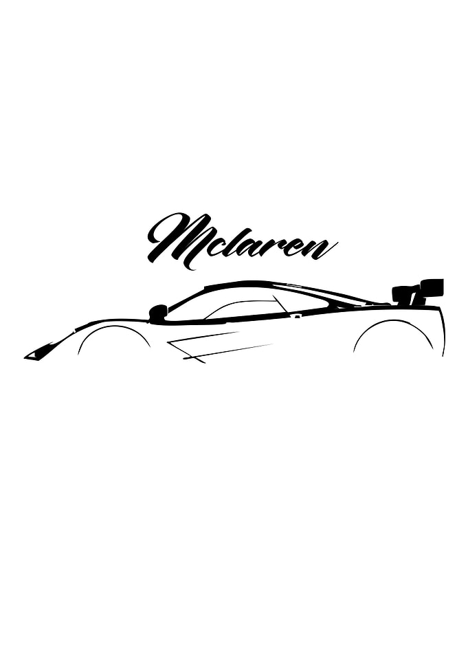 McLaren F1 Minimalist Car Outline
