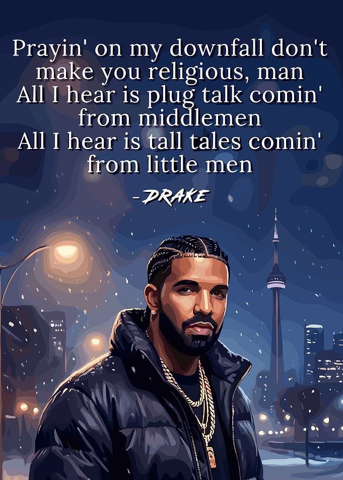 Drake Quote Poster with Toronto Skyline