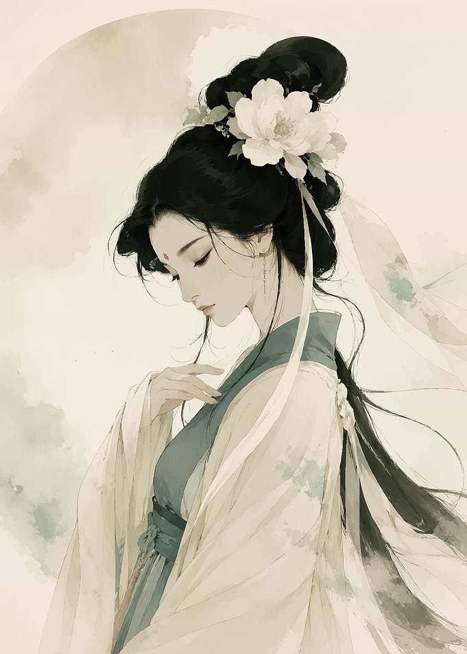 Elegant Woman in Traditional Chinese Attire