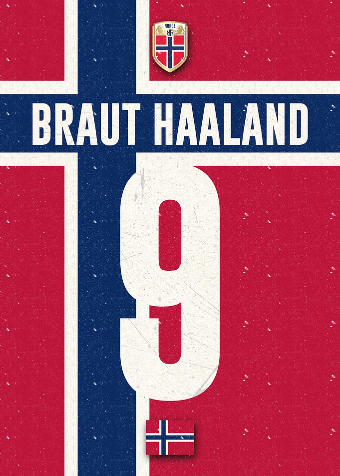 Erling Braut Haaland Norway Jersey Poster