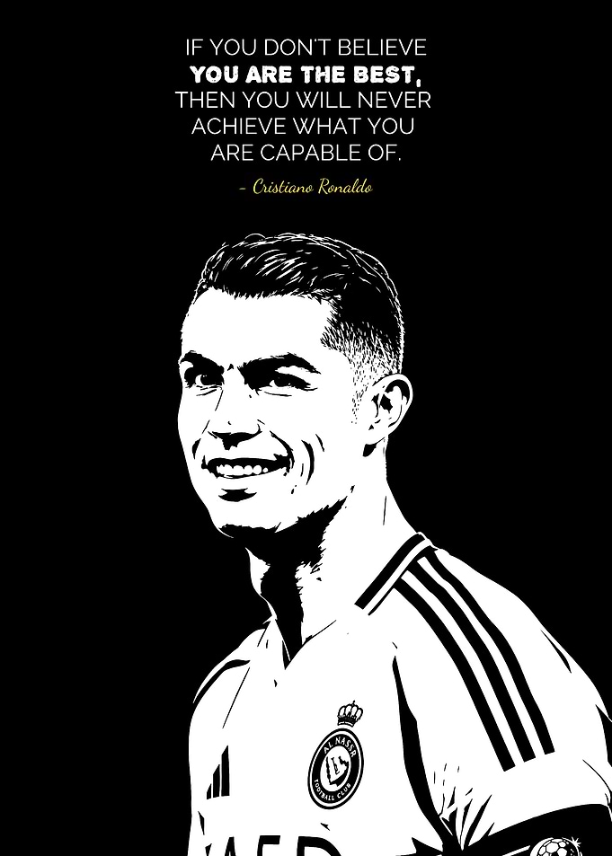 Cristiano Ronaldo Inspirational Quote Poster