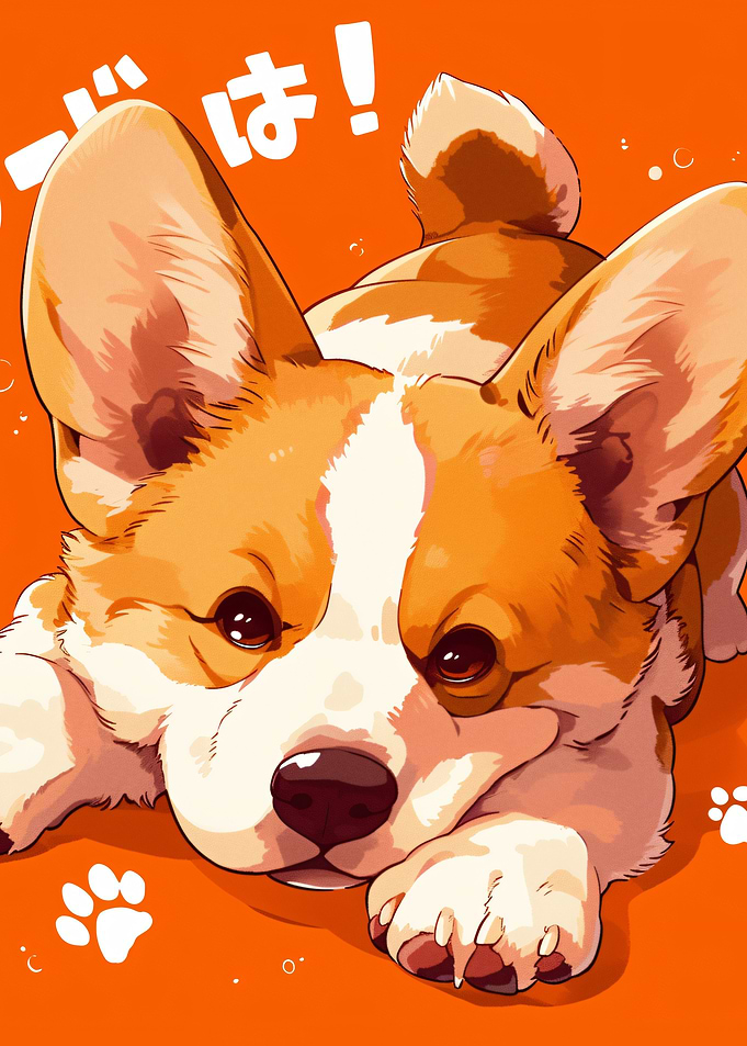 Cute Corgi Puppy Illustration