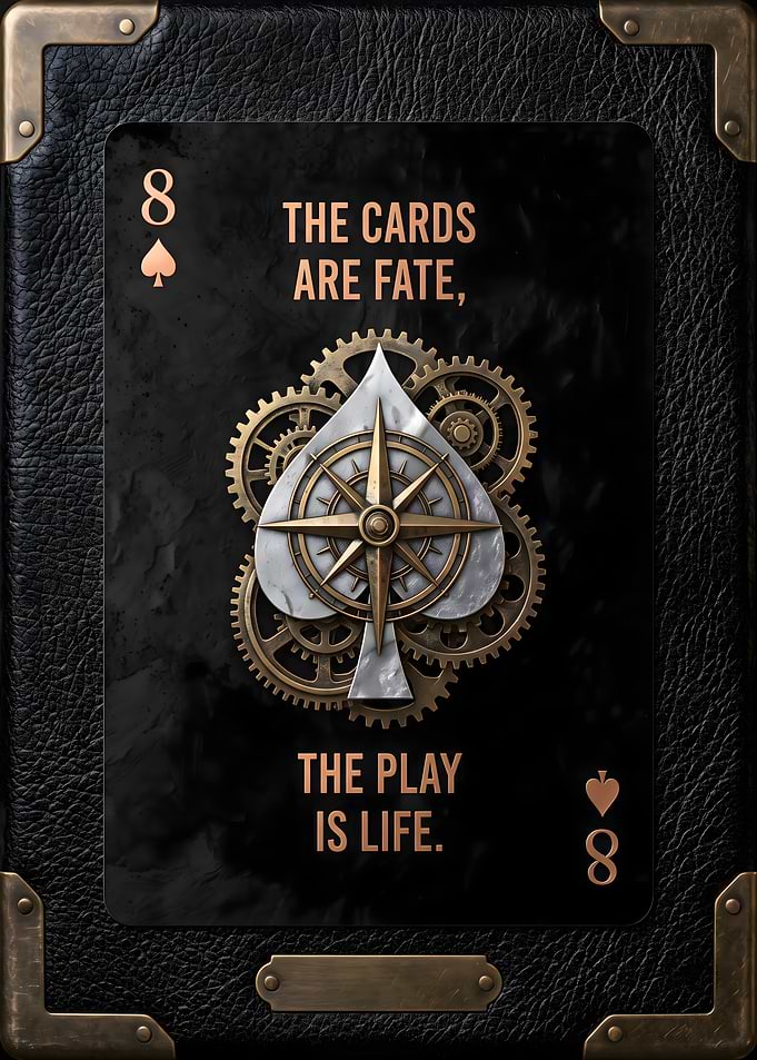 Steampunk Eight of Spades Playing Card
