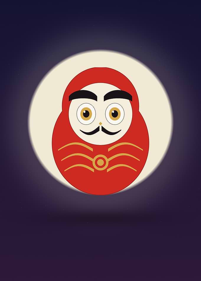 Daruma - Minimalist Japanese Good Luck Doll